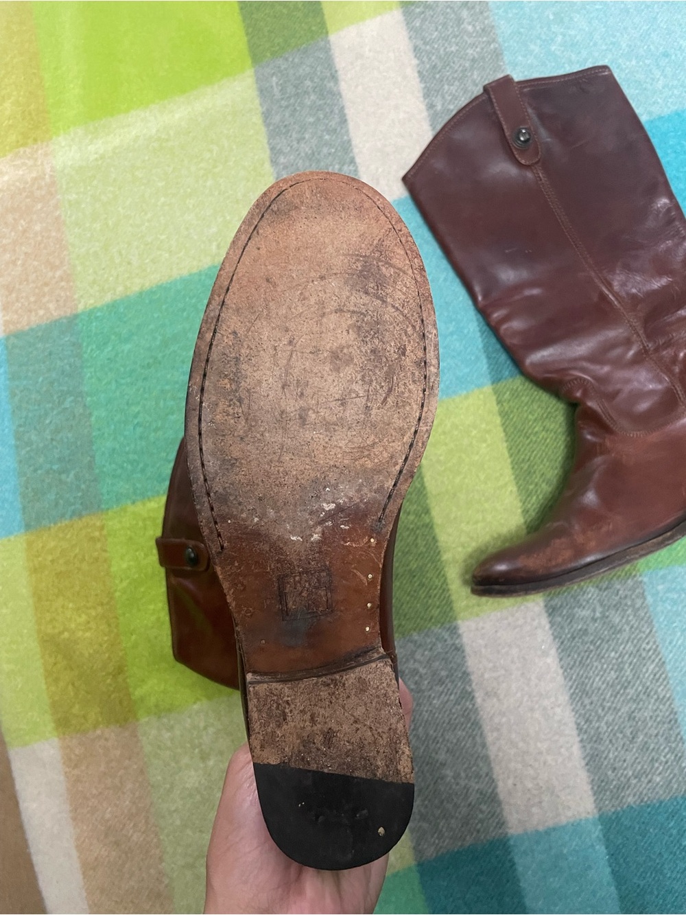 Frye Women’s Melissa Brown Leather Riding Western Heeled Boots - Picture 3 of 8